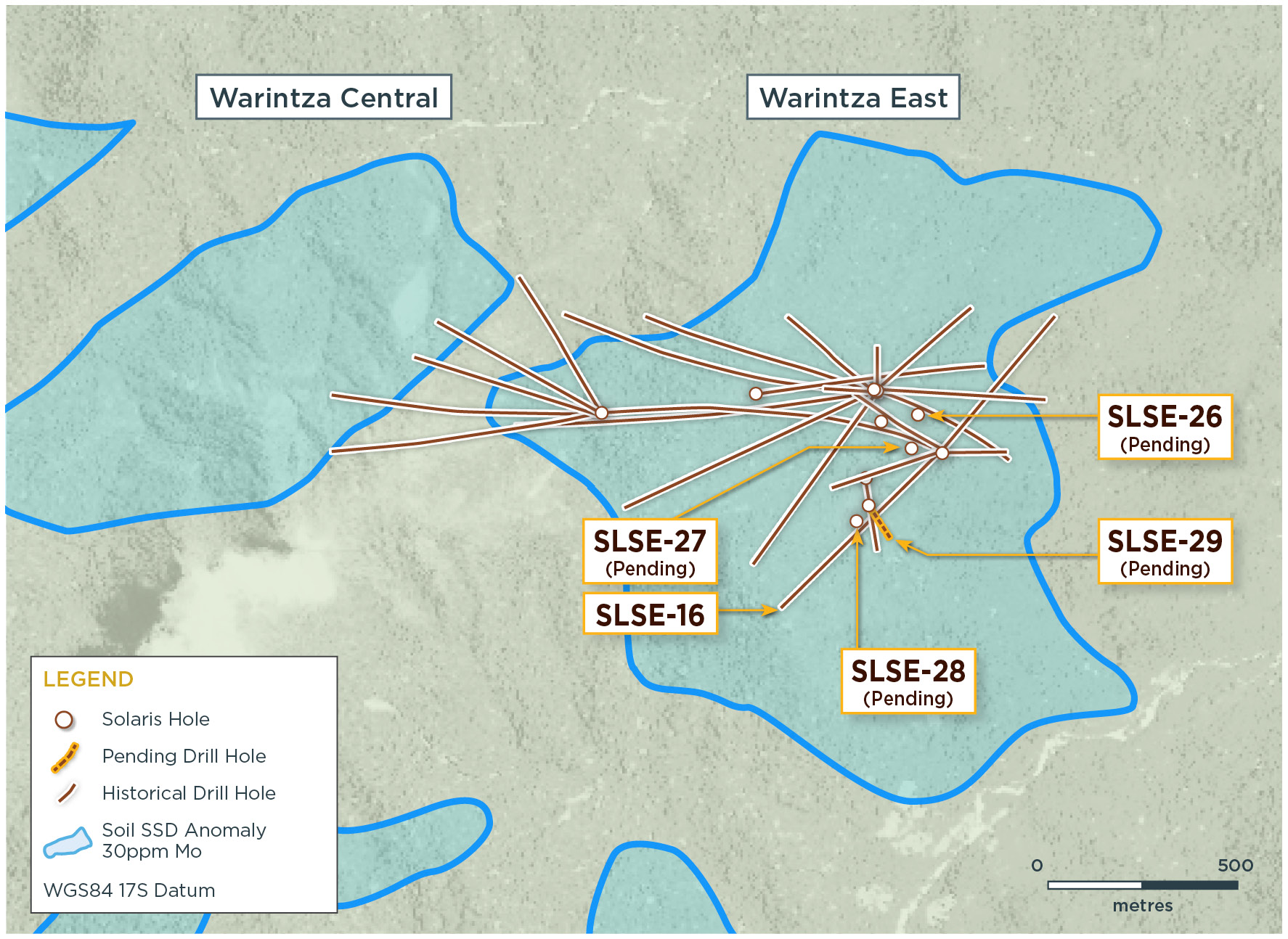 Figure 2 – Plan View of Warintza East Drilling Released to Date