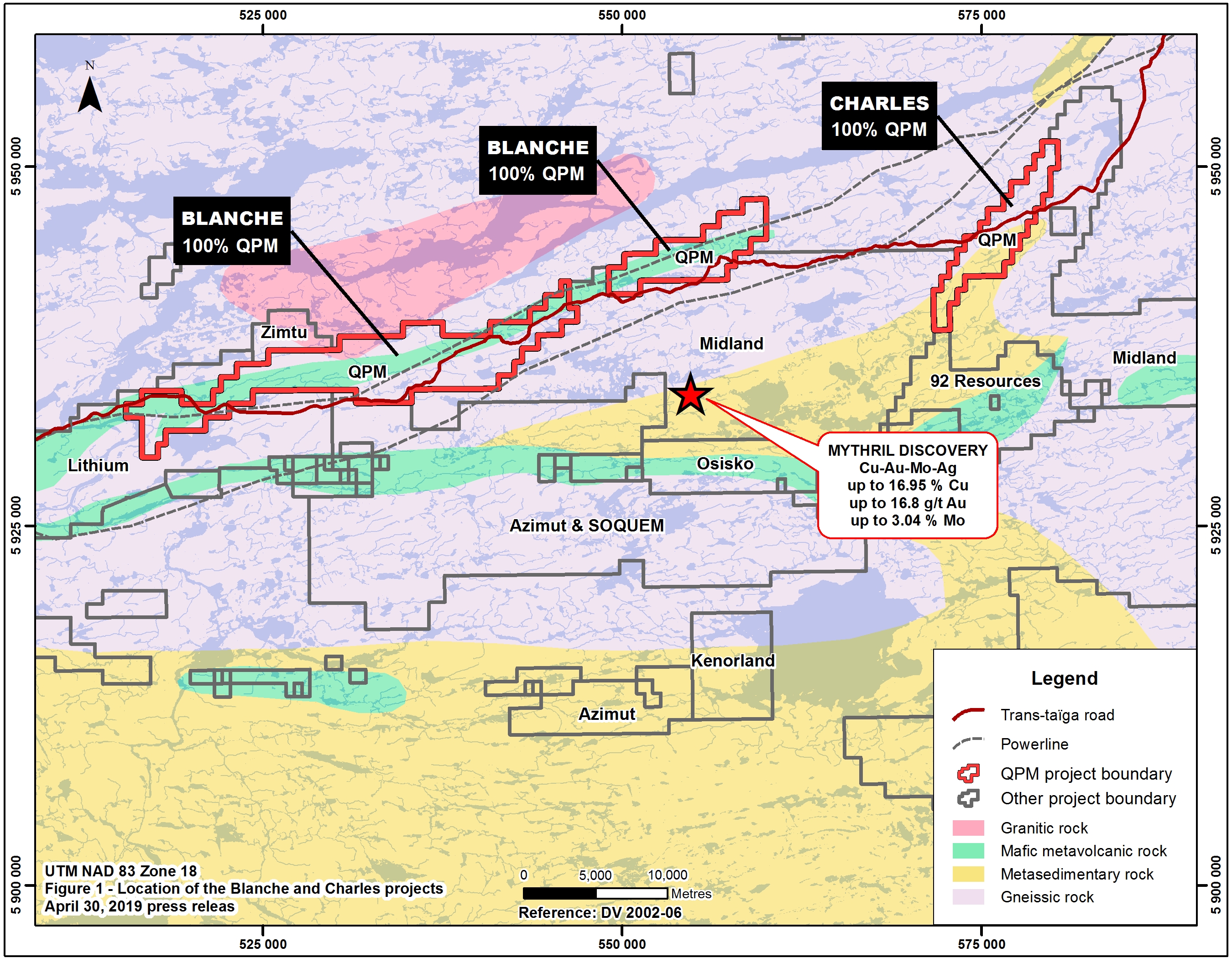 Blanche-Charles (geology) press release 20190430 - Figure 1 (EN)