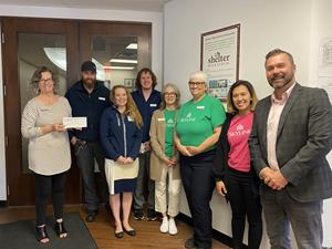 Skyline Group of Companies presents a cheque to Shelter Nova Scotia