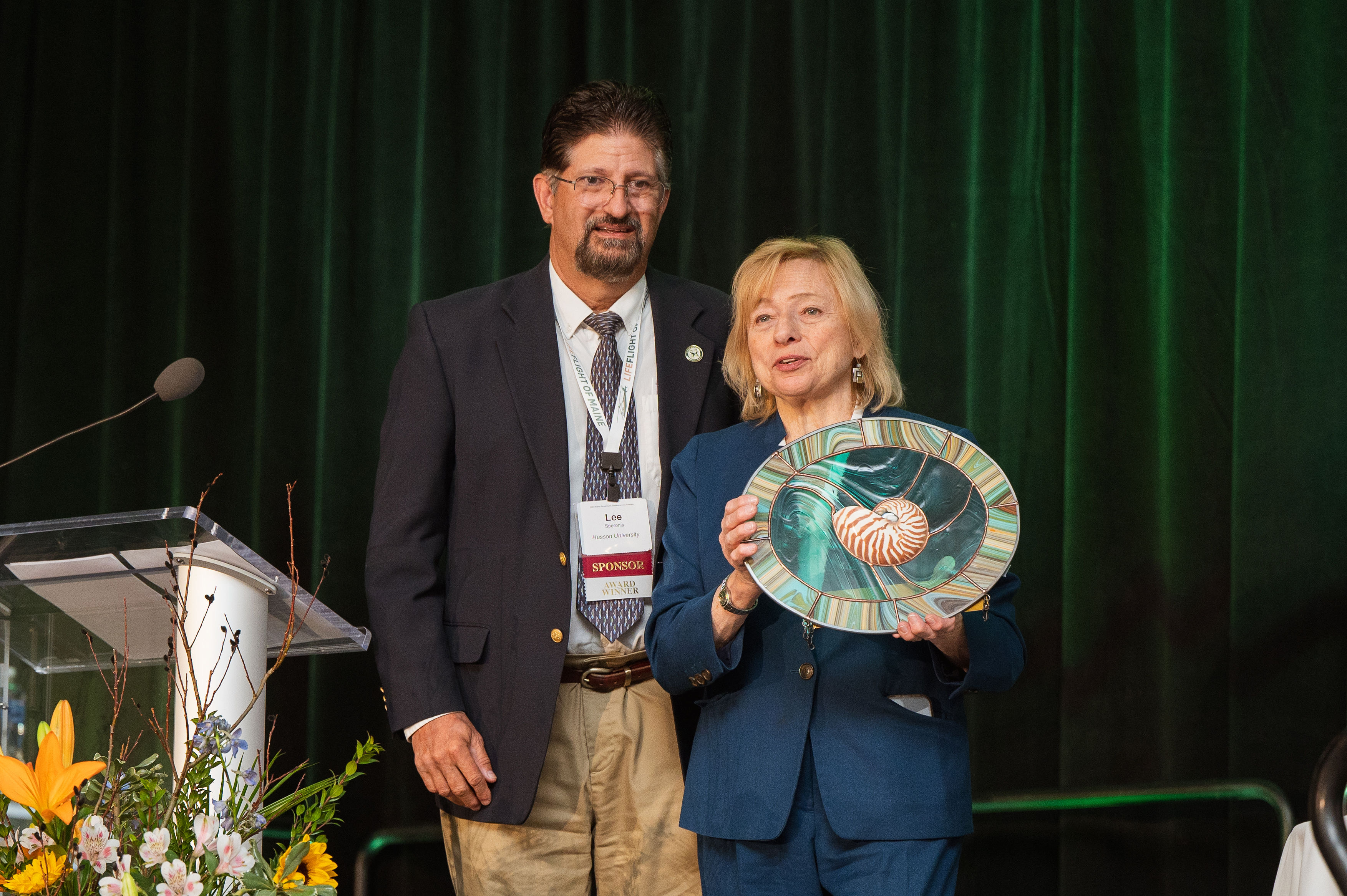 Lee Speronis and Maine Governor Janet Mills