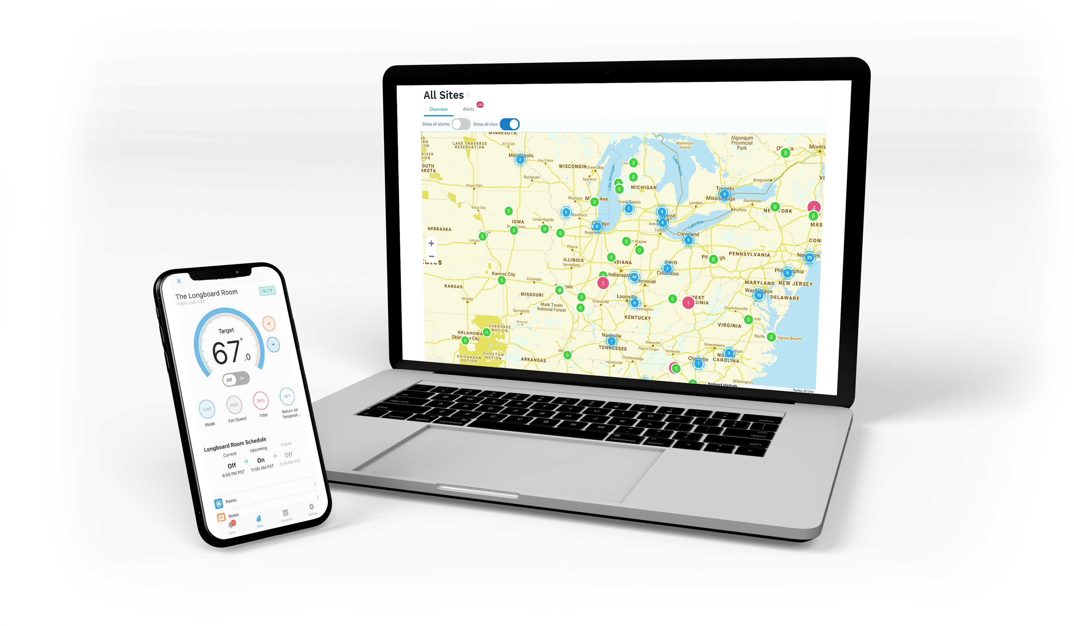 Turntide's smart building operations solution offersTurntide for Buildings enables remote management and service support with intelligence, smart notifications, virtual commissioning, and alerts to prevent downtime. building equipment management including metering, lighting control, monitoring indoor air quality (IAQ), and temperature monitoring in refrigeration and coolers - across a portfolio of buildings.