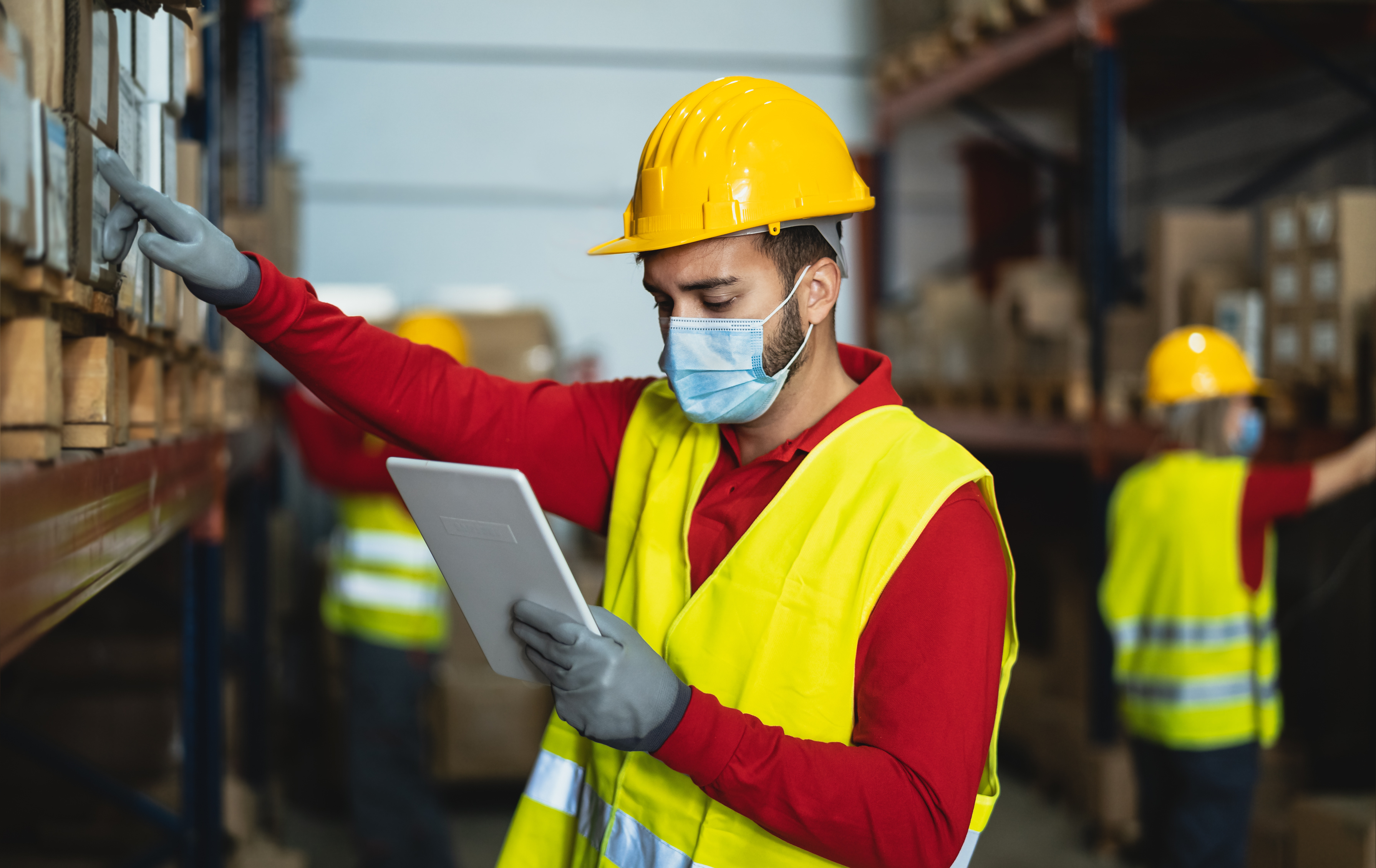 Inventory Management Oakland County Header Image with PPE Warehouse Workers