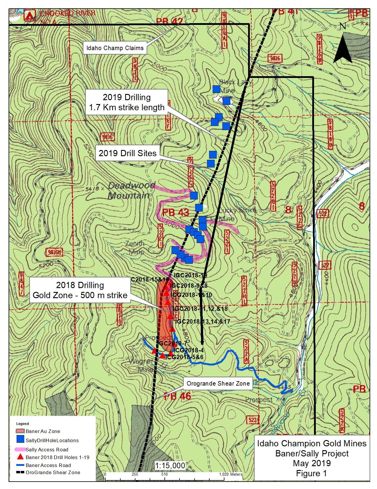 Figure 1 shows the Sally Claims Location within the Baner Project