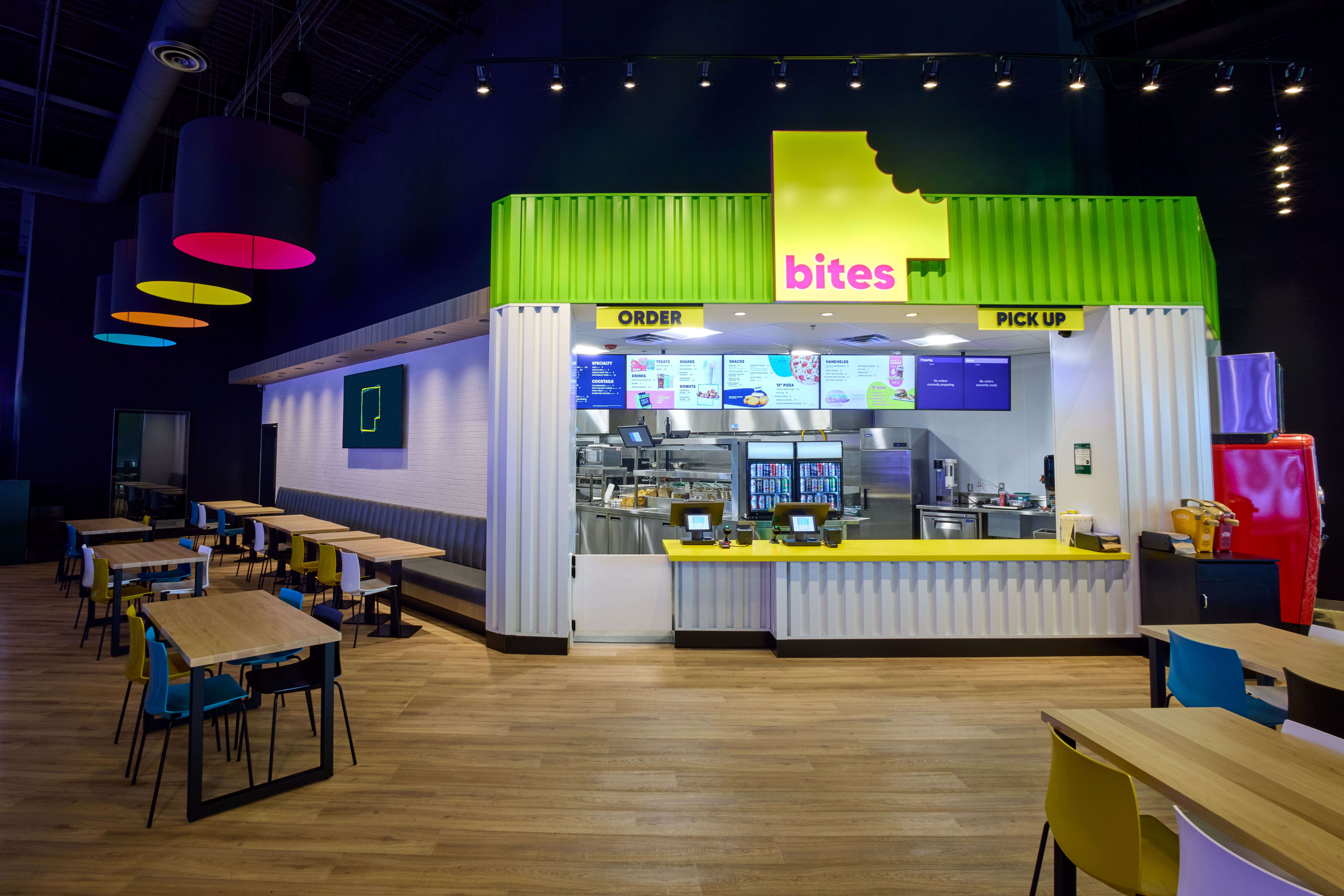 Bites offers a variety of food and drinks including burgers, pizza and shareables.