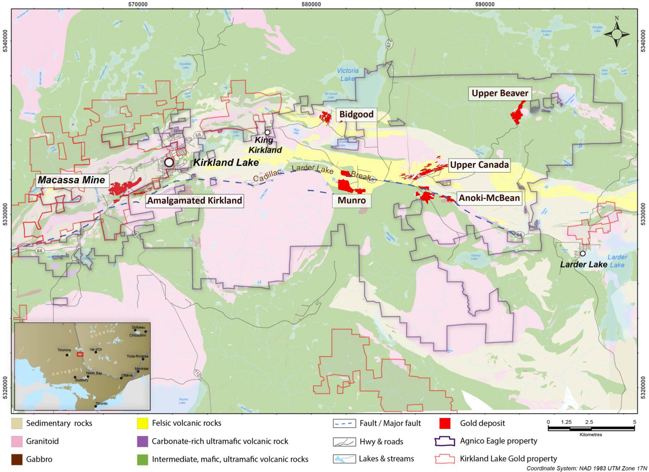 Figure 3 : position de terrain au camp Kirkland Lake