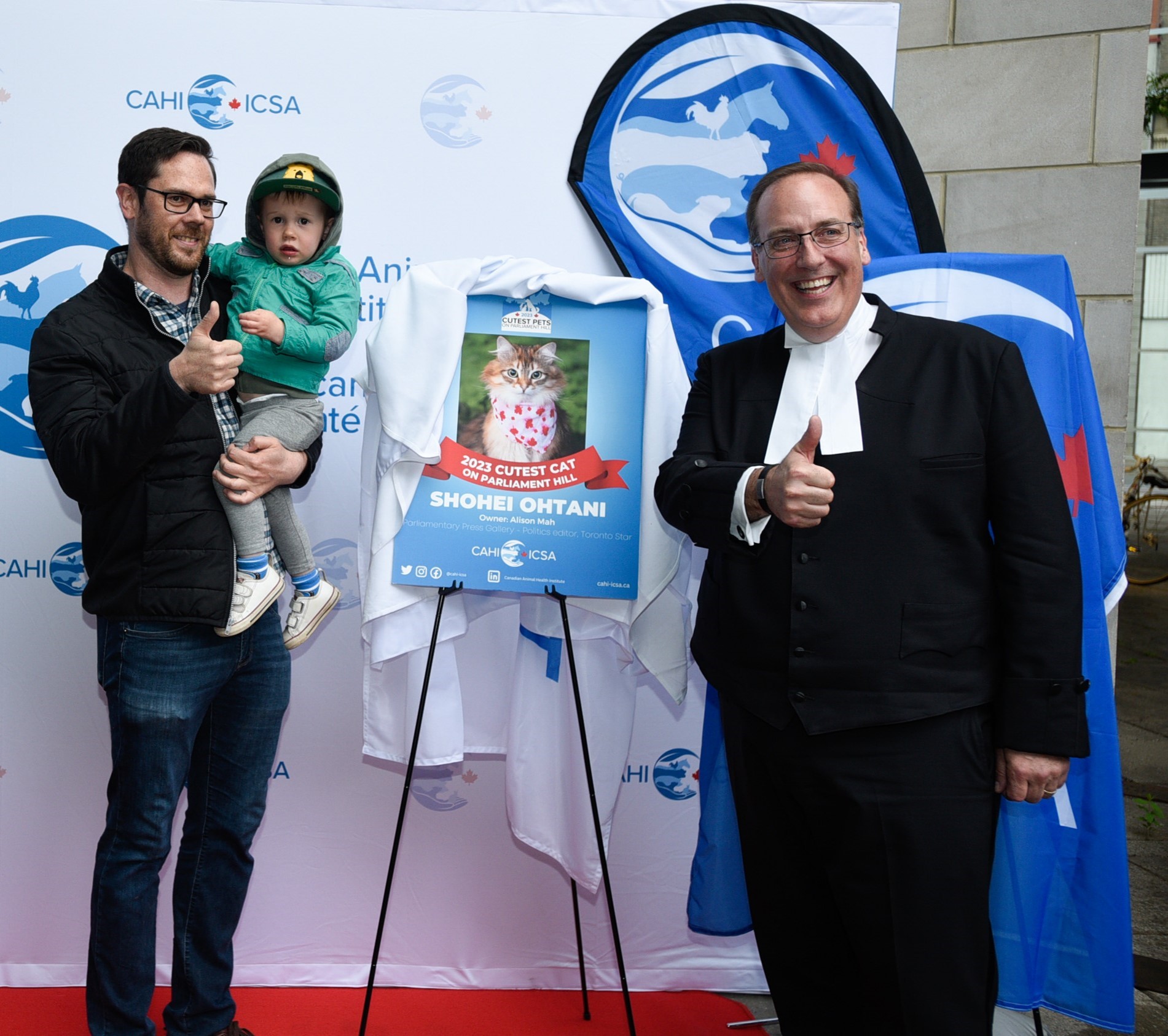 Deputy Speaker Chris d'Entremont unveils the winners of the 2023 Cutest Pets on Parliament Hill Contest