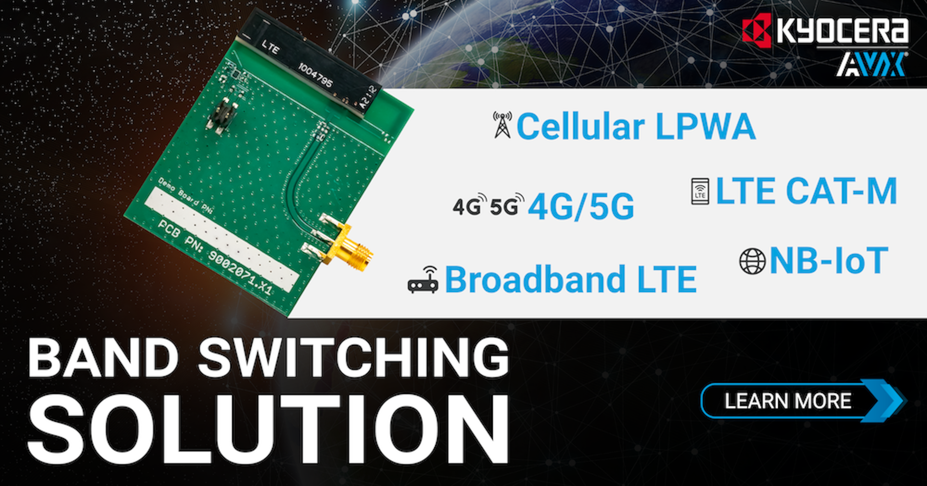 KYOCERA AVX Launches Industry’s First Evaluation Board for Testing Antenna Band Switching Performance at CES 2022