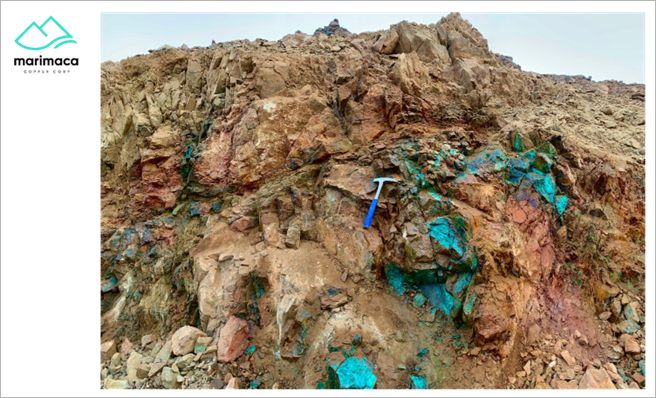 Copper Oxide Mineralization Exposed at 2024 Mercedes Road Cutting