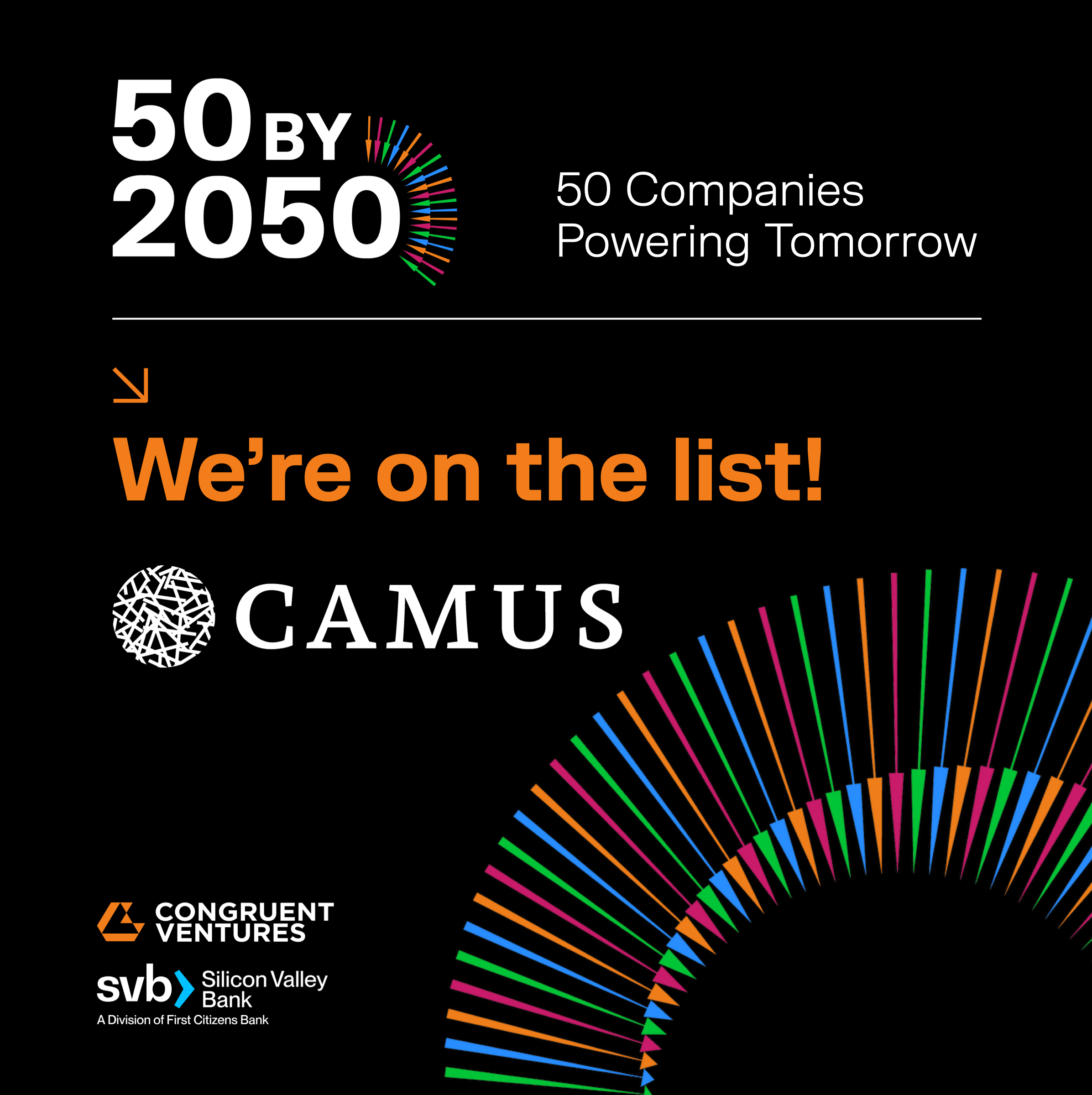 Camus Energy Selected for 50 by 2050 List by Congruent Ventures and Silicon Valley Bank 