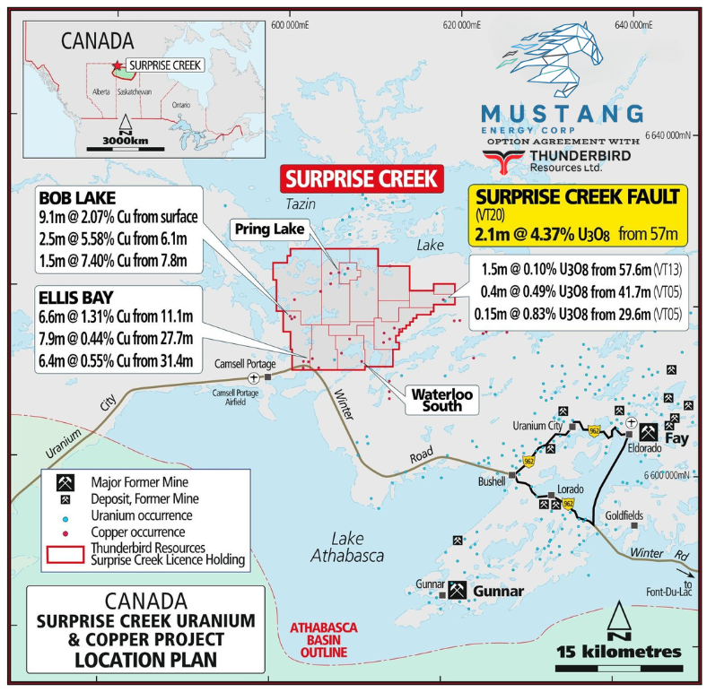 Figure 3 - Surprise Creek Uranium-Copper Project Overview and Location (1,3,4,5,6)