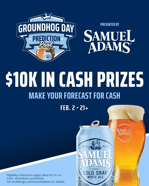 Samuel Adams and DraftKings Team Up For First-Of-Its-Kind Fan Prediction Pool For Groundhog Day