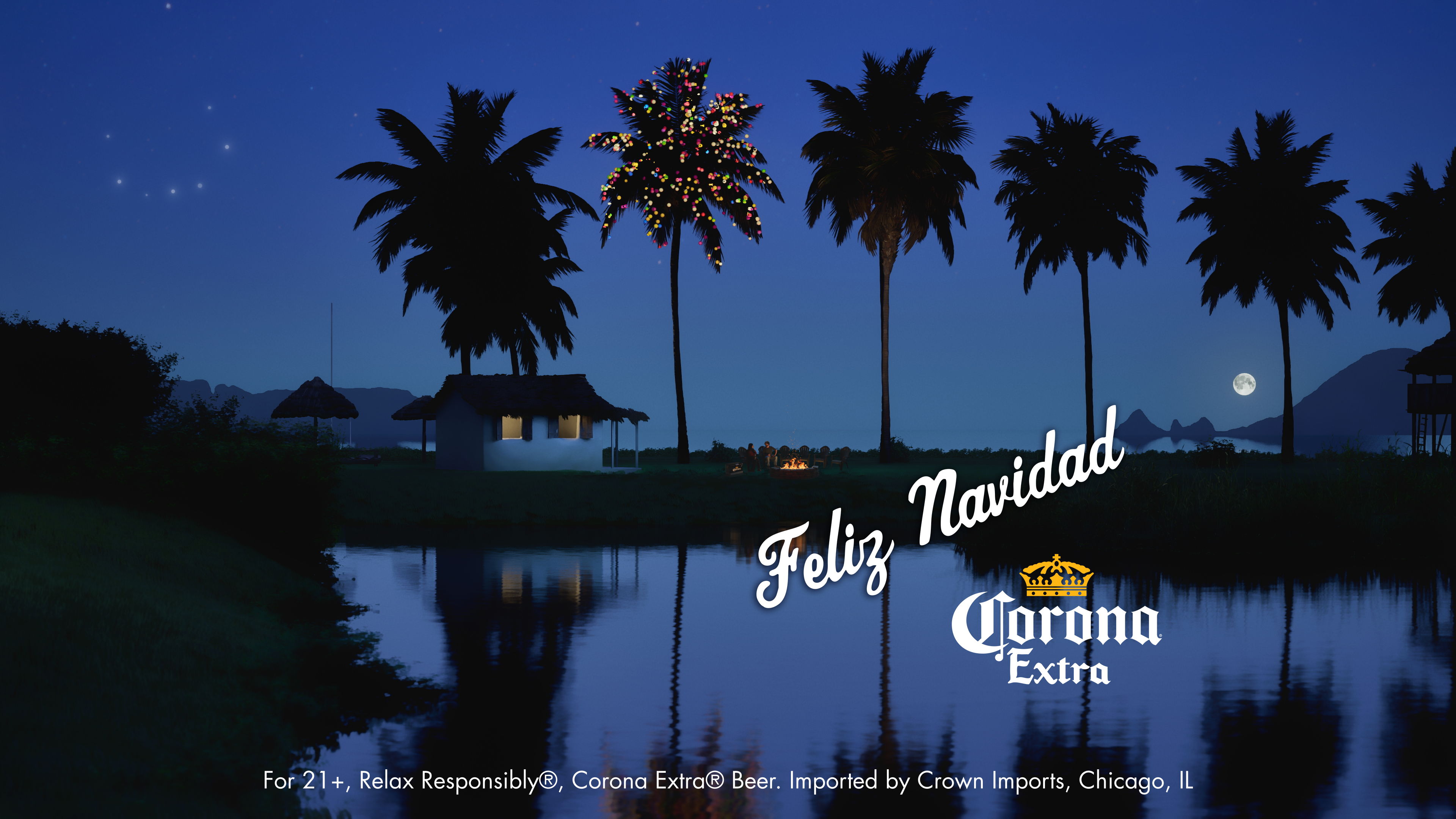 Corona Feliz Navidad Yule Log
