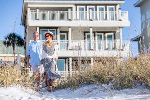Couple celebrates their love by taking a beach vacation in Destin, Florida for Valentine's Day.