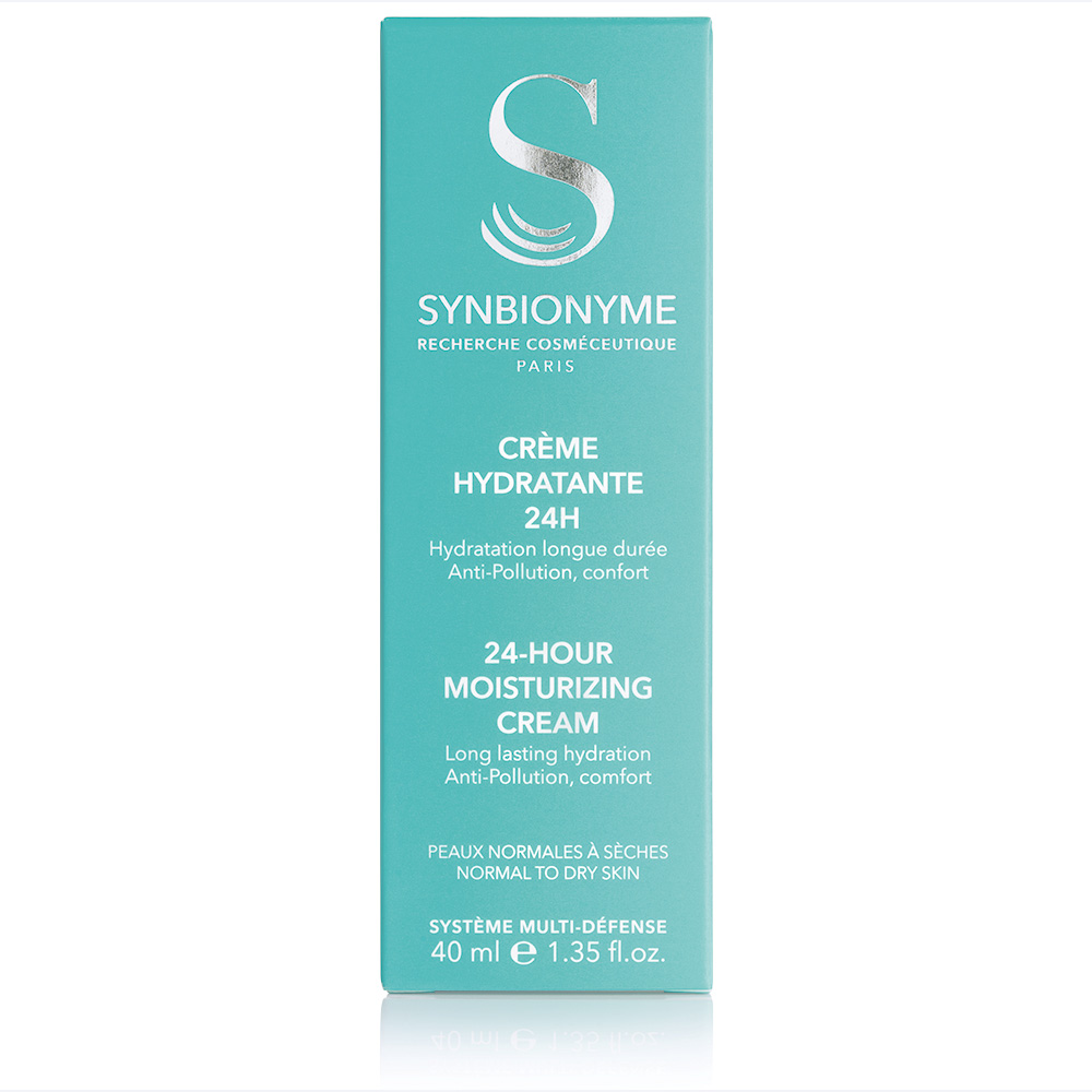 Synbionyme's 24-Hour Moisturizing Cream helps prevent dry skin and protects it from pollution.