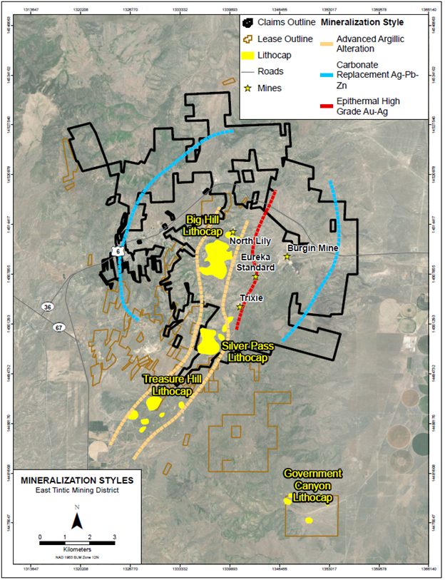 Figure 2: Mineralization Styles at Tintic