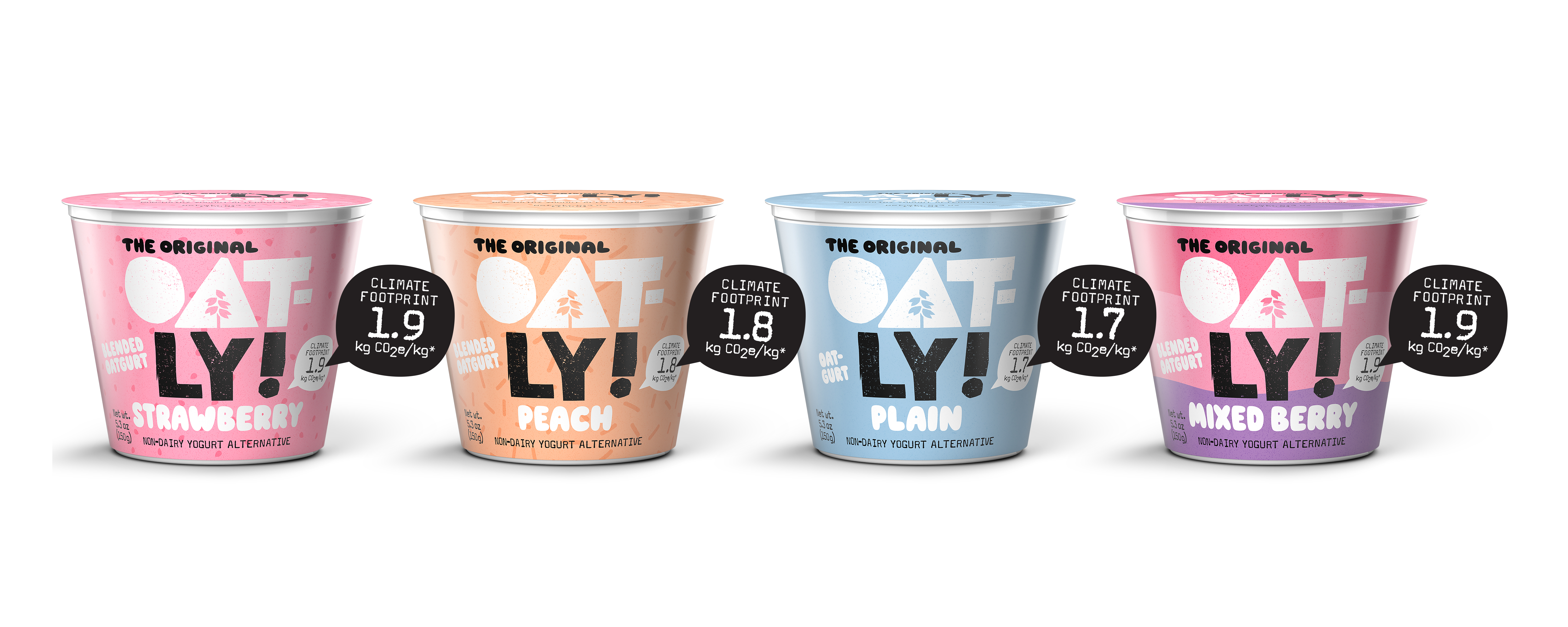 Oatly&#039;s Newly Reformulated Oatgurt Line, Now Featuring Climate Footprint Labels