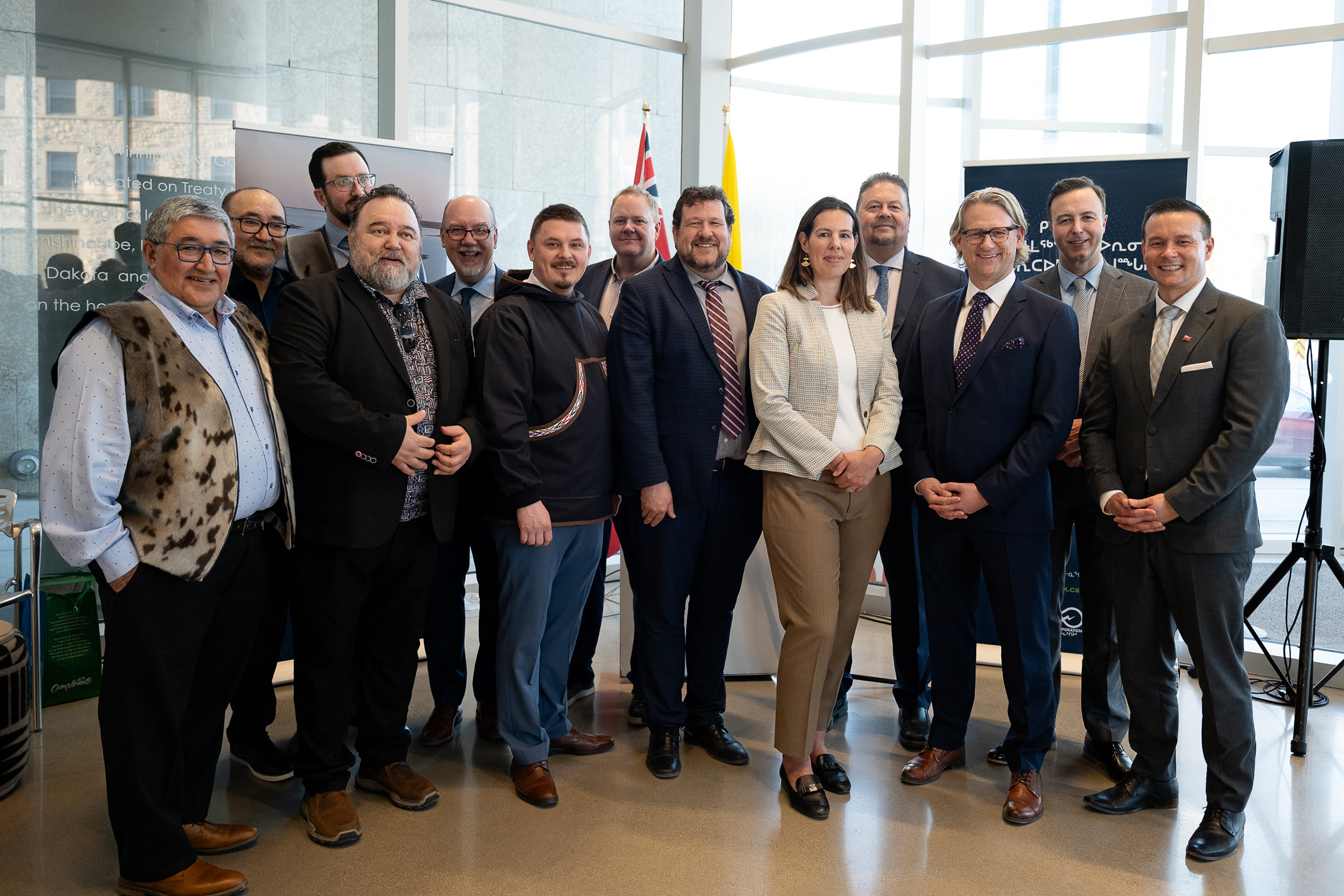 The Premier of Nunavut, Honourable P.J. Akeeagok, meeting with officials from Nunavut and Manitoba in Winnipeg to advance the KHFL