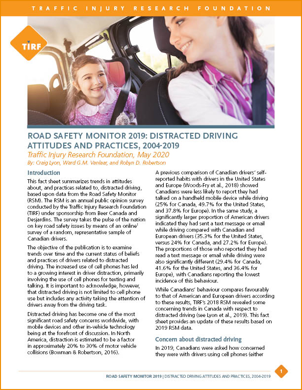 Distracted Driving Attitudes and Practices, 2004-2019-COVER with orange border
