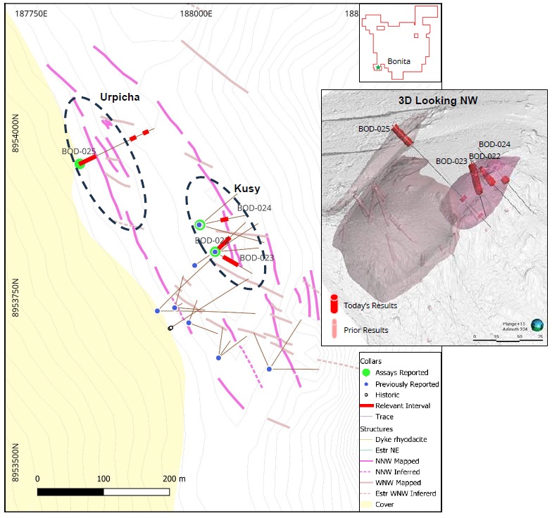 Plan View of Bonita Vein System