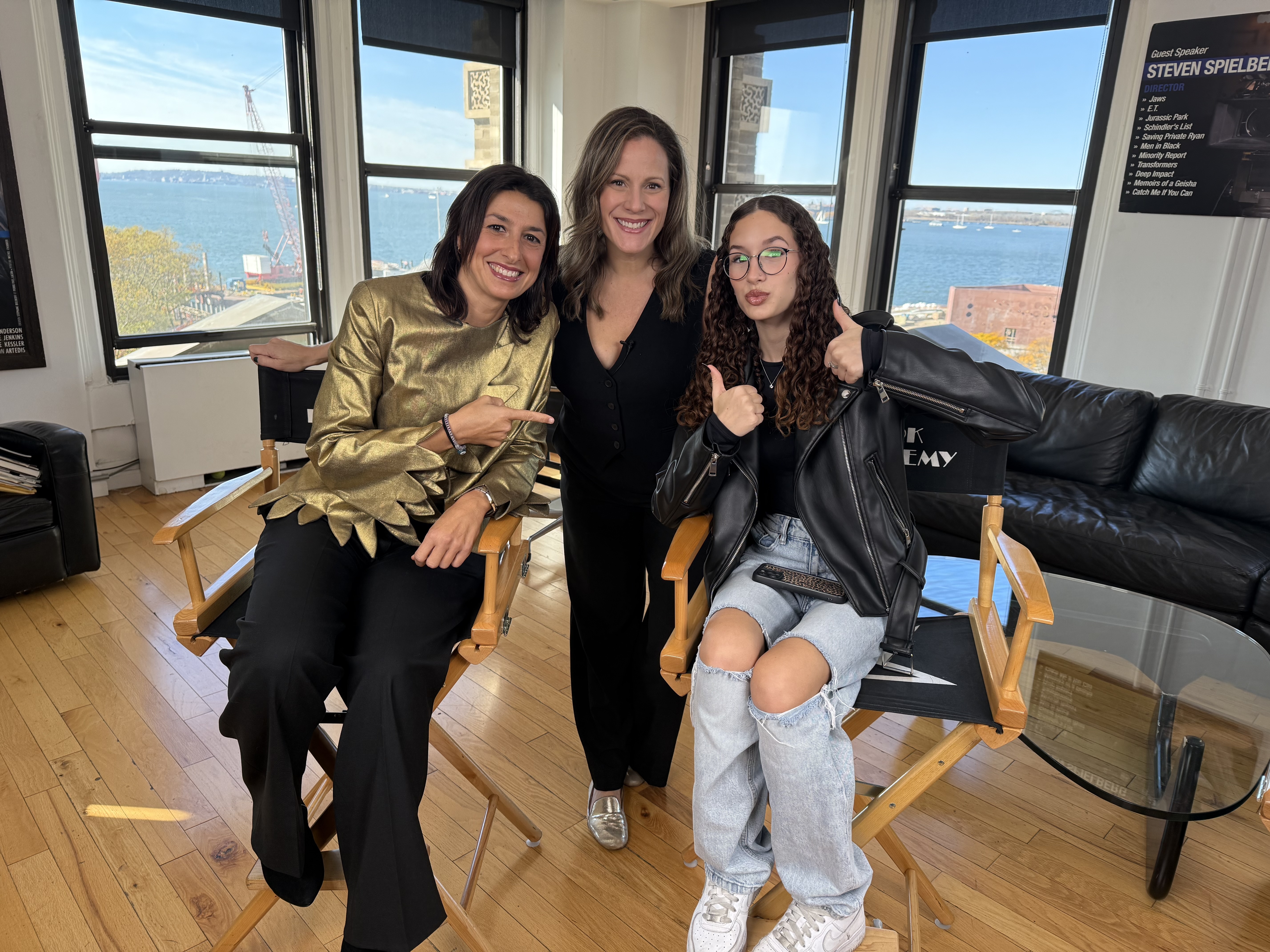 NYFA Florence director Diana Santi, last year's winner Marta Viola, and NYFA chair of Musical Theatre, Kristy Cates at NYFA's New York City campus