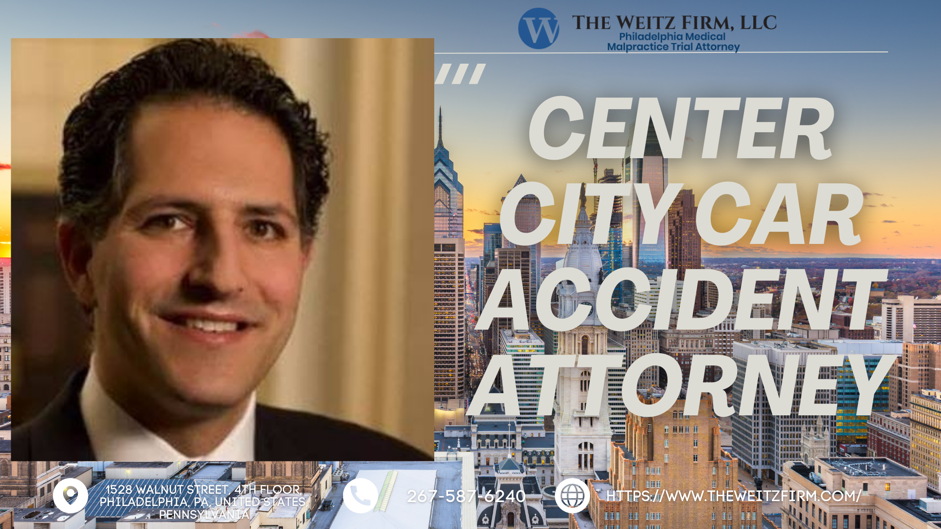 The Weitz Firm now offers expert car accident legal services in Center City and Rittenhouse, Philadelphia—free consultations available.