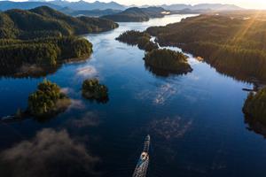 West Coast wood-fired sauna experience on the Clayoquot Sound, a UNESCO Biosphere Reserve