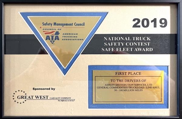 National Truck Safety Contest Safe Fleet Award_2019