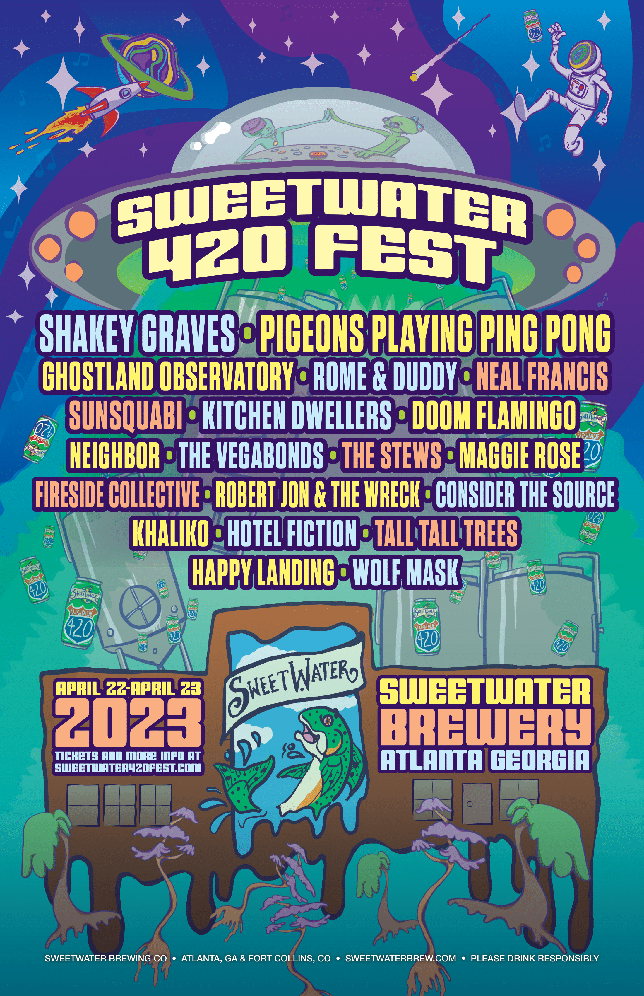  Official Poster for This Year's SweetWater 420 Fest