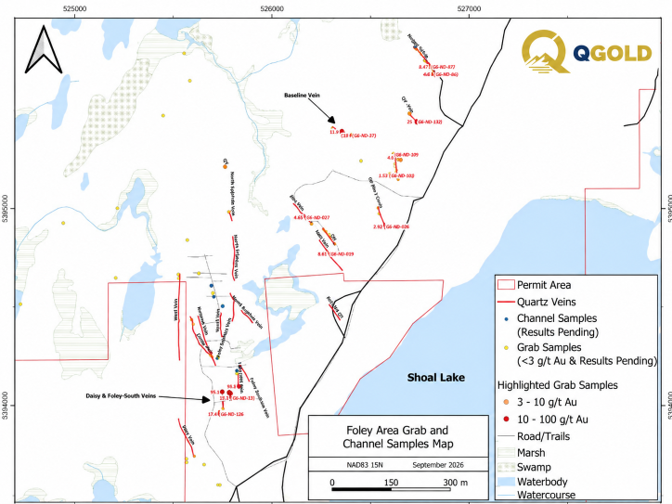 Foley Area Grab and Channel Samples Map. 