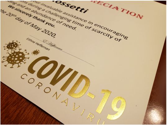 Covid 19 Recognition Program Individually Celebrates