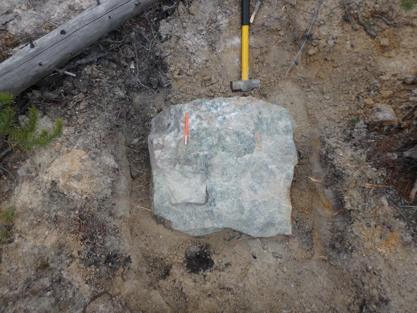 Boulder #1, fully-excavated in October 2023 - assayed <percent>0.101%</percent> U3O8