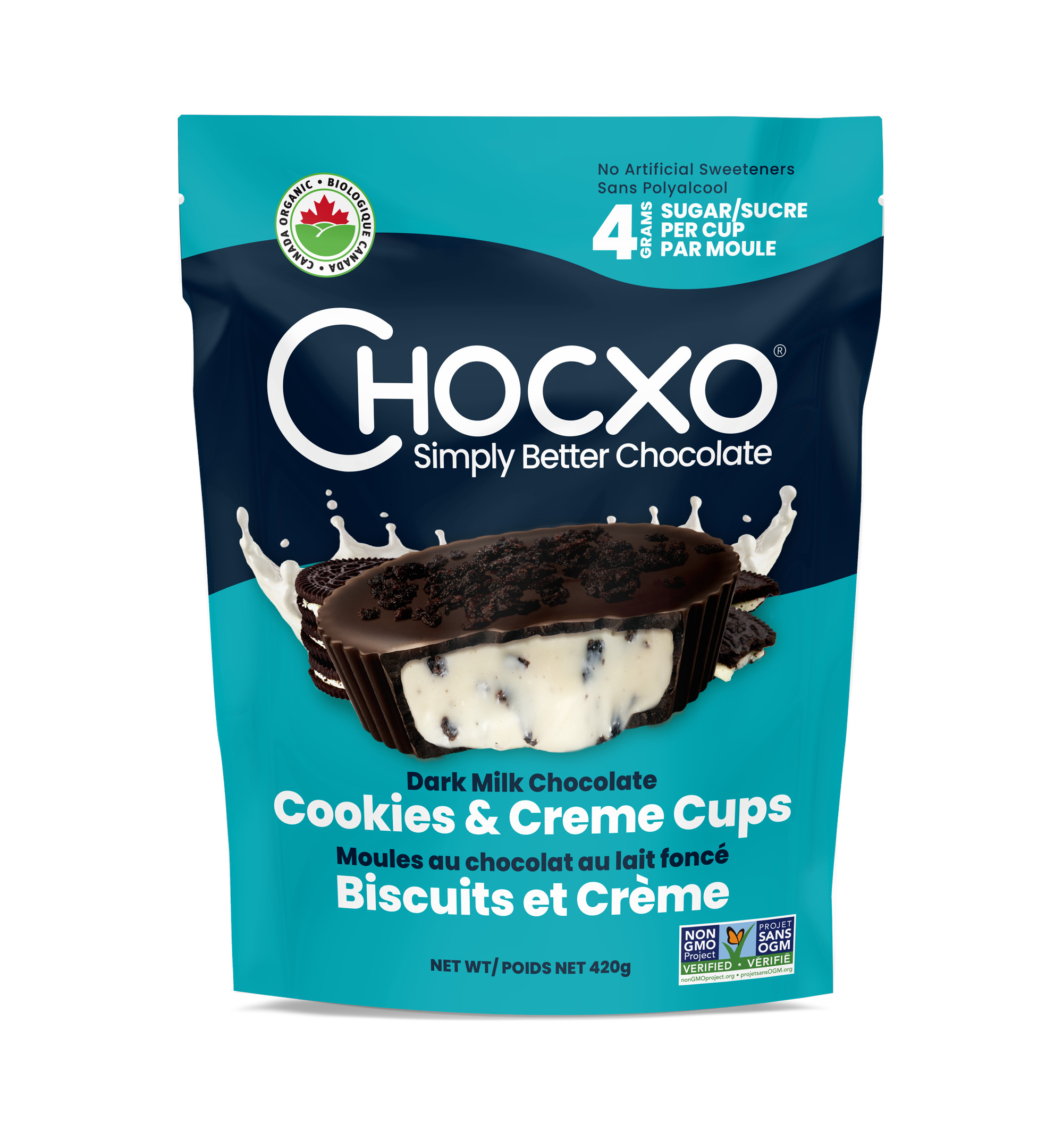 Chocxo's New Dark Milk Chocolate Cookies & Creme Cups