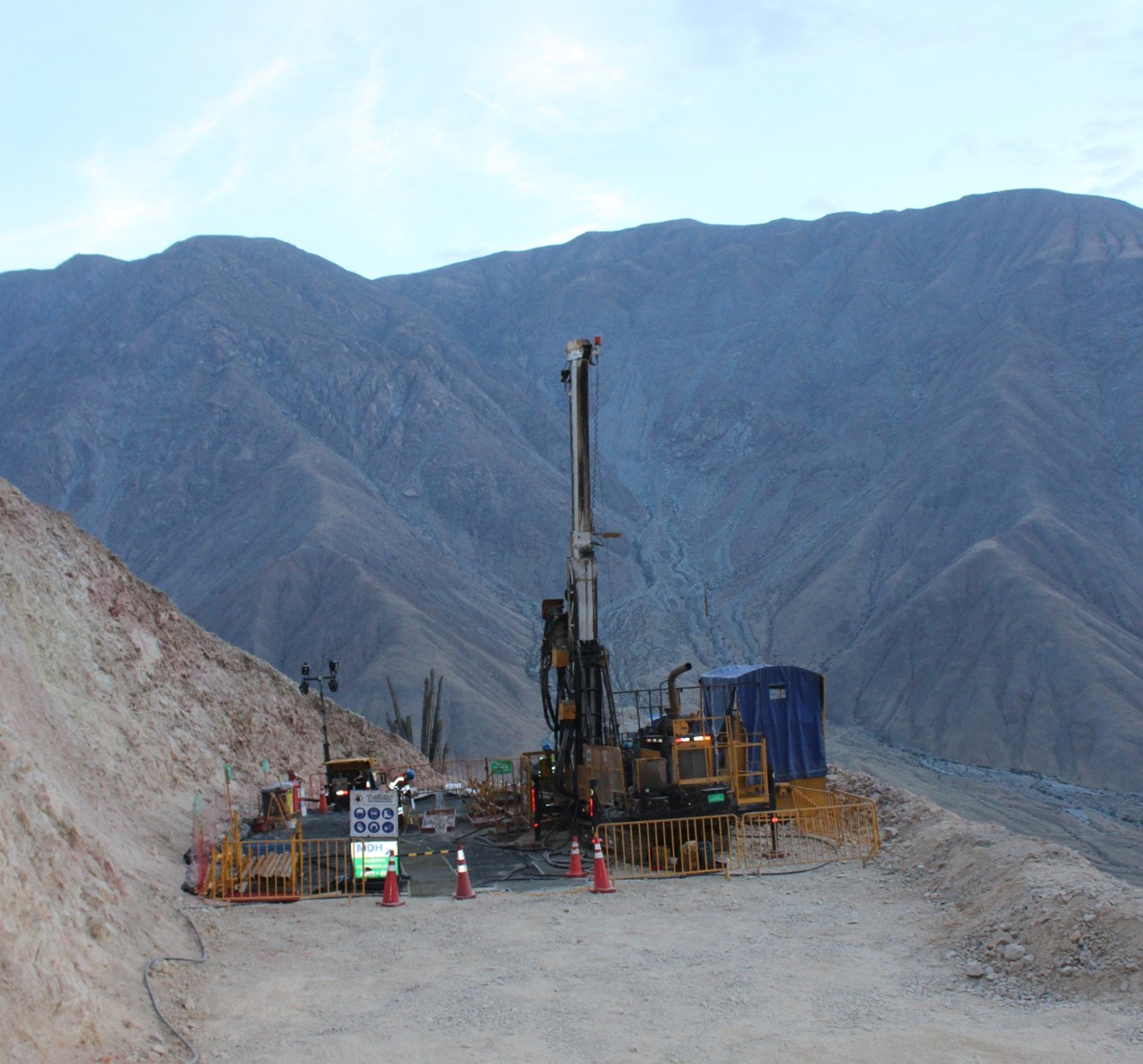 Picture 2: Drill rig #2 progressing with PEC-26-71 and targeting Central Breccia zone image