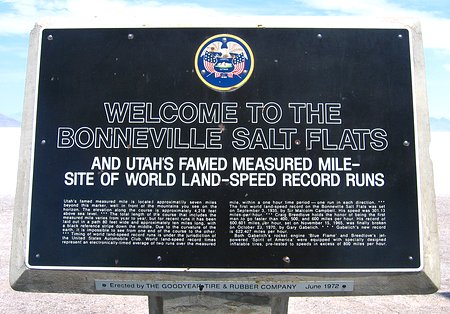 Bonneville Salt Flats sign