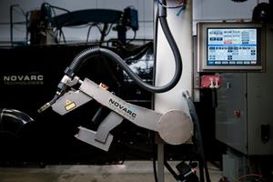 Close up of Novarc's Spool Welding Robot, welding robot