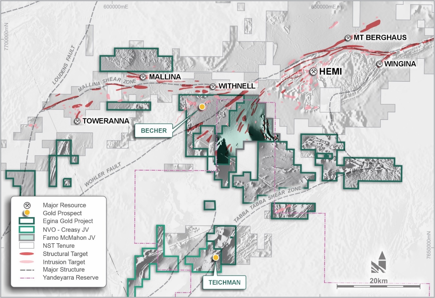 Egina Gold Project and Egina Gold Camp Tenements.