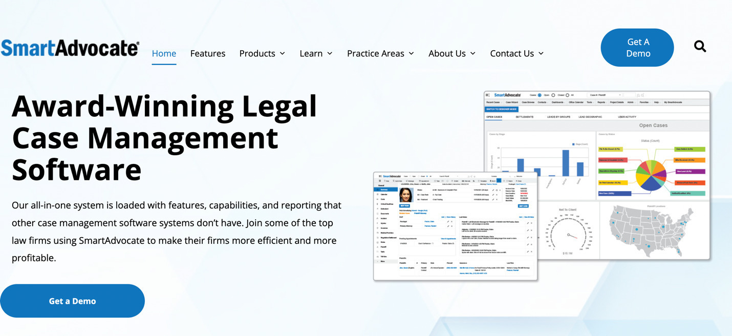 SmartAdvocate has been awarded ‘Best of 2024’ by The New York Law Journal, The New Jersey Law Journal, and The National Law Journal in several categories, including Best Legal Case Management Software