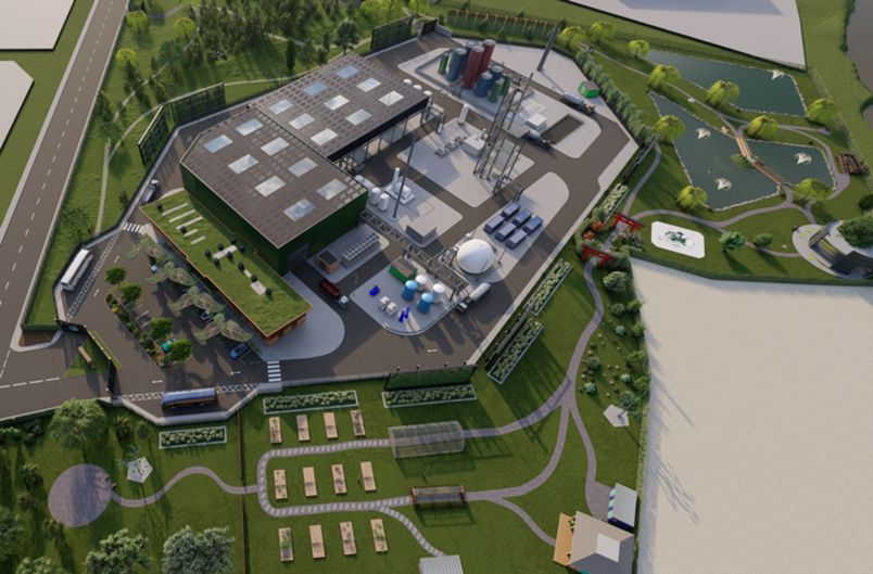 Artist rendering of the Clean Planet Energy ecoPlant in development in the USA