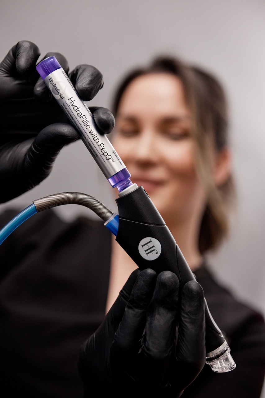The new Hydrafacial HydraFillic with Pep9™ Booster pairs with Hydrafacial’s patented vortex-fusion technology to deliver a new proprietary complex of nine peptides, hyaluronic acid, and fruit extracts at a level where they can be best absorbed into the skin.