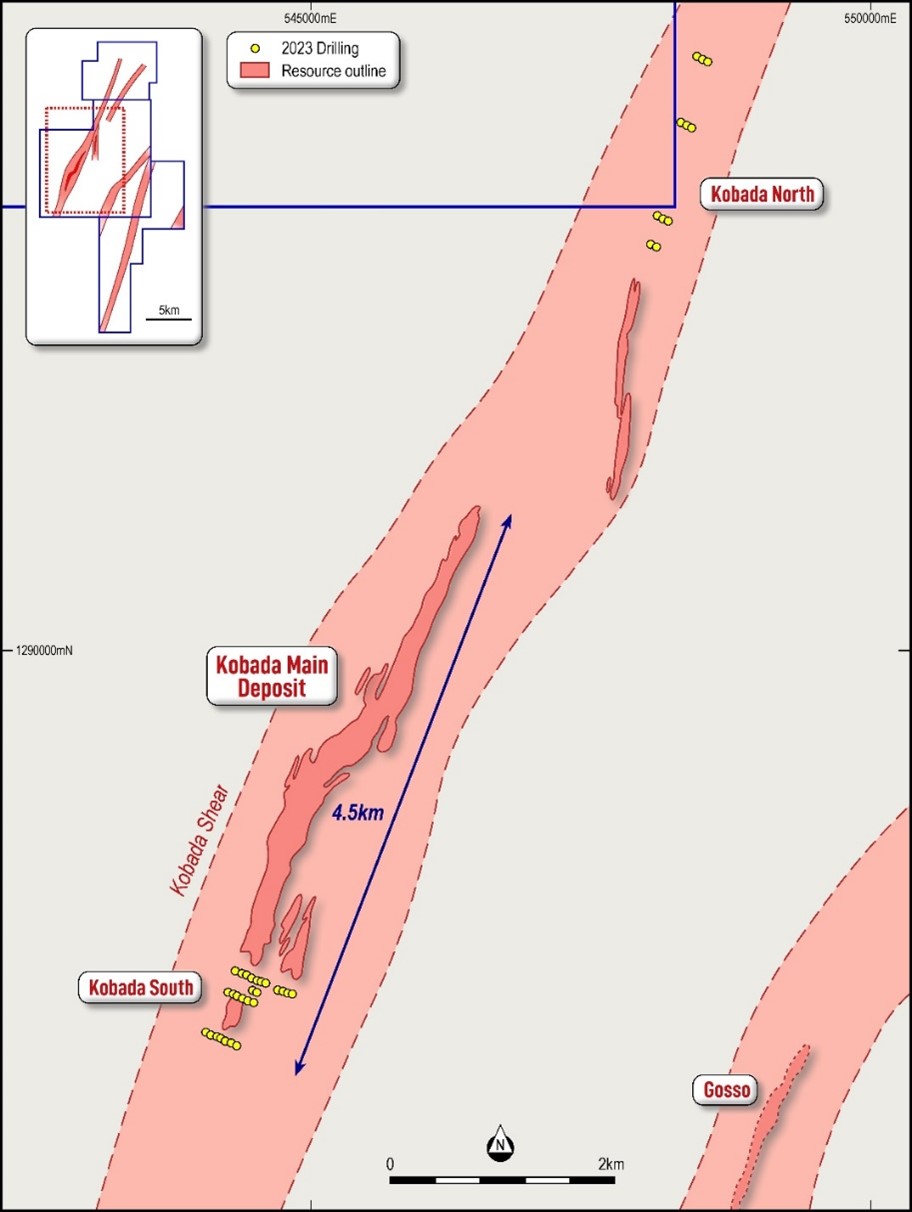 Plan showing location of Kobada North and Kobada South