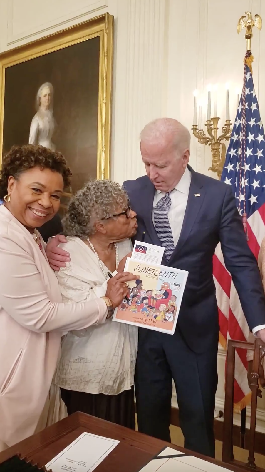 Ms. Opal Lee with President Joe RBiden