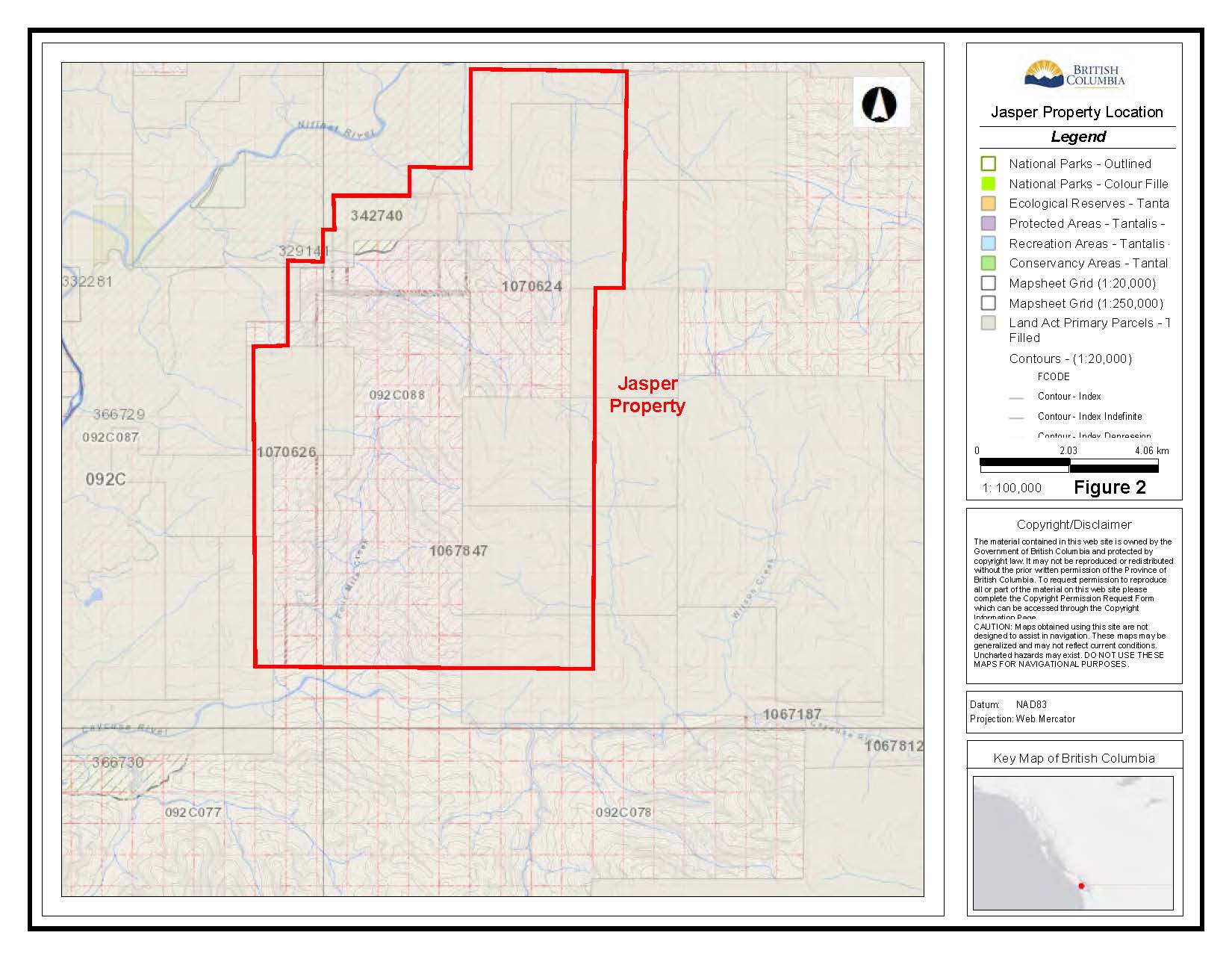 Figure 2 - Jasper Property Location - MTO - 1to100K