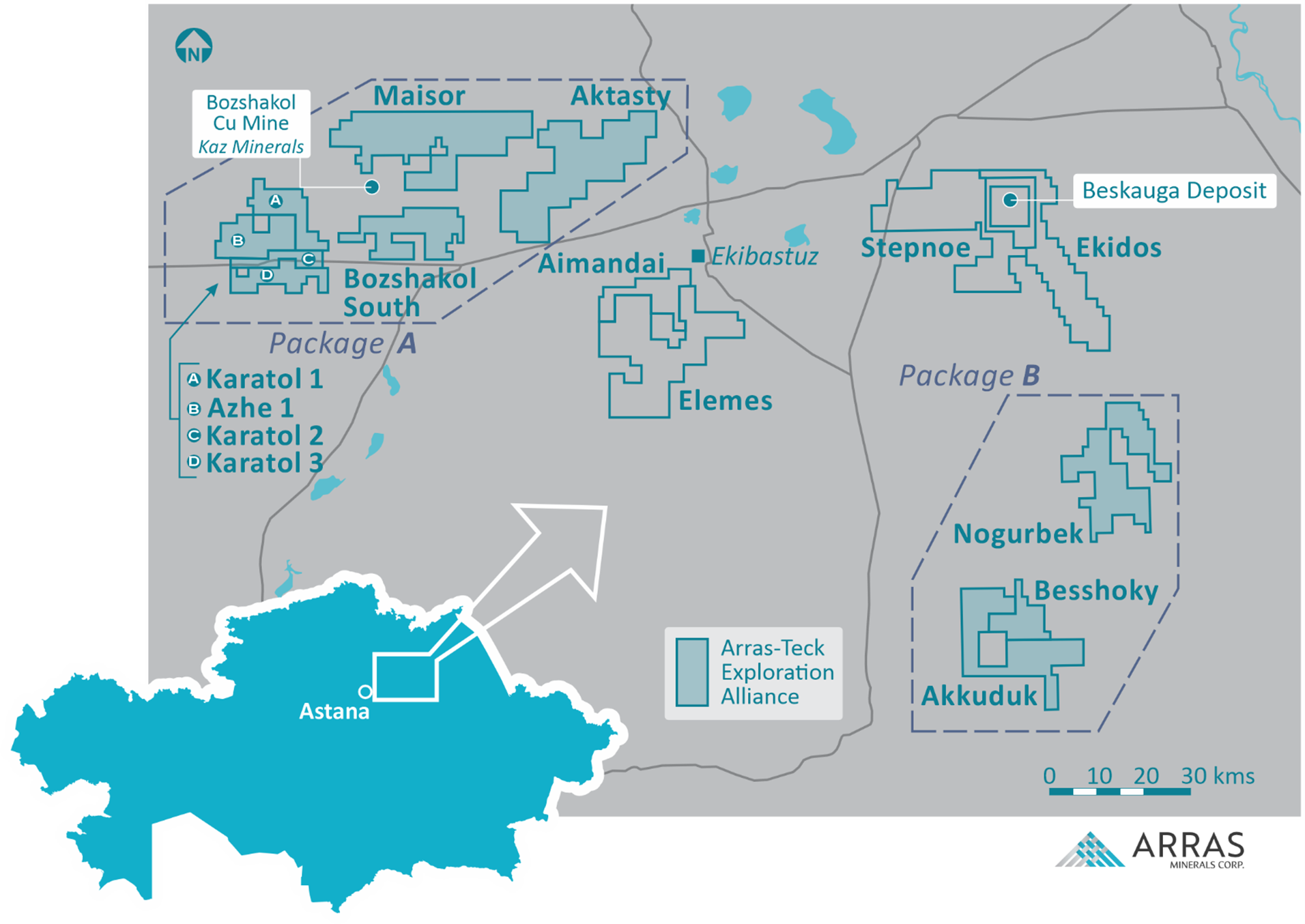 Arras's License Package showing Arras-Teck Strategic Alliance Areas as 