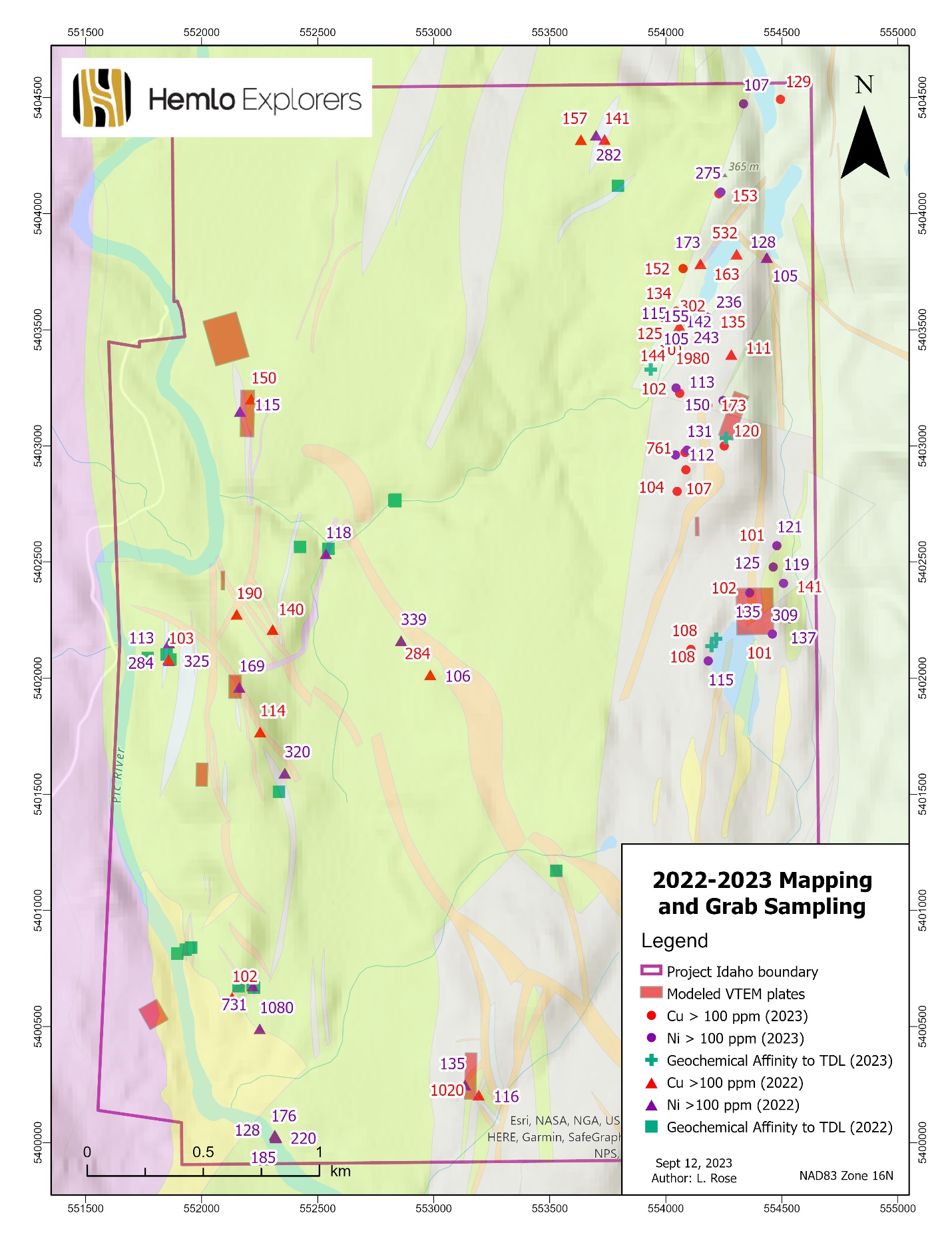 Ni and Cu Results from the 2022-2023 Sampling Programs