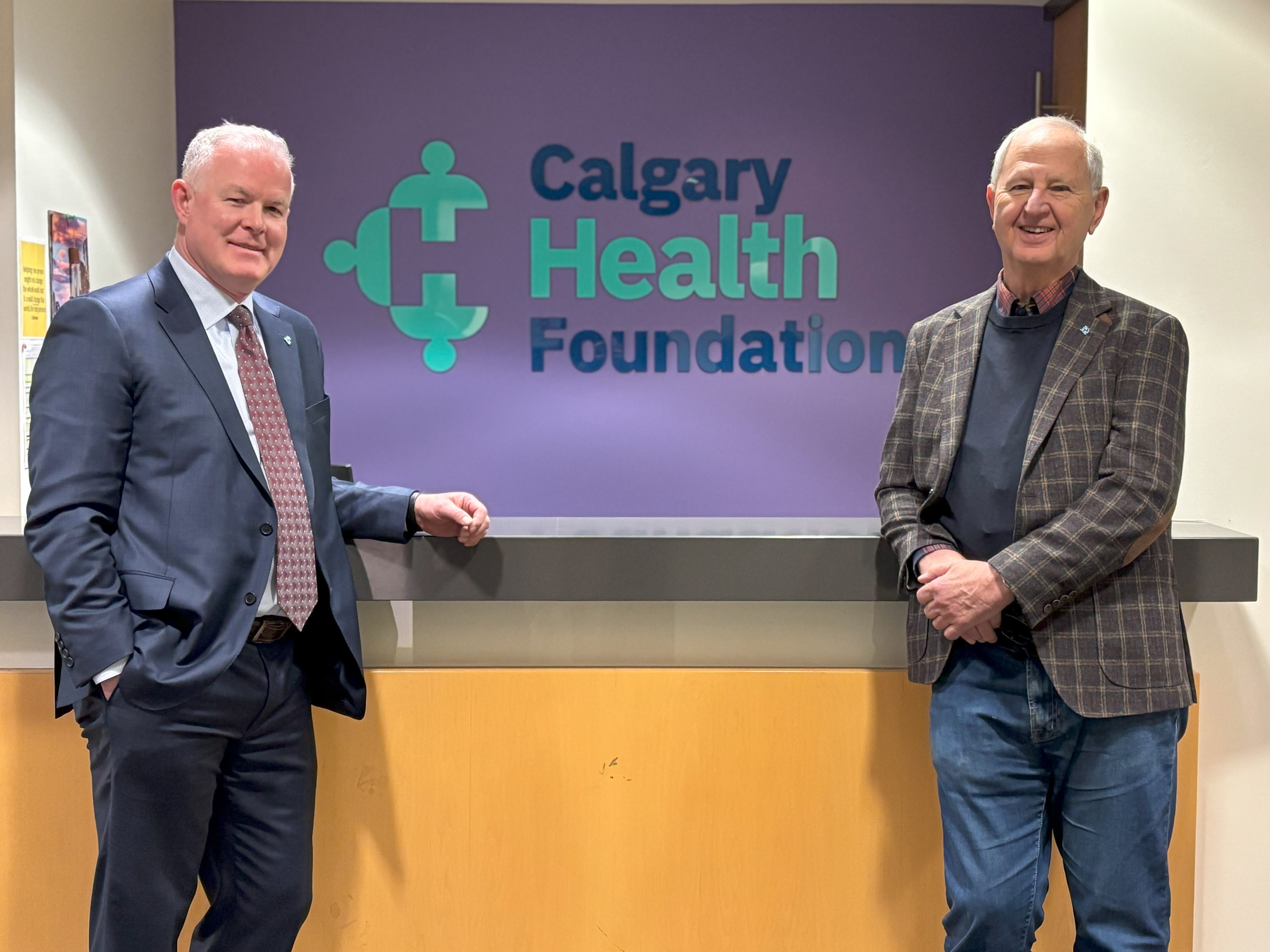 Paul Rossmann (left), Executive Vice President & Chief Operating Officer, and Murray Sigler (right), President & CEO, Calgary Health Foundation