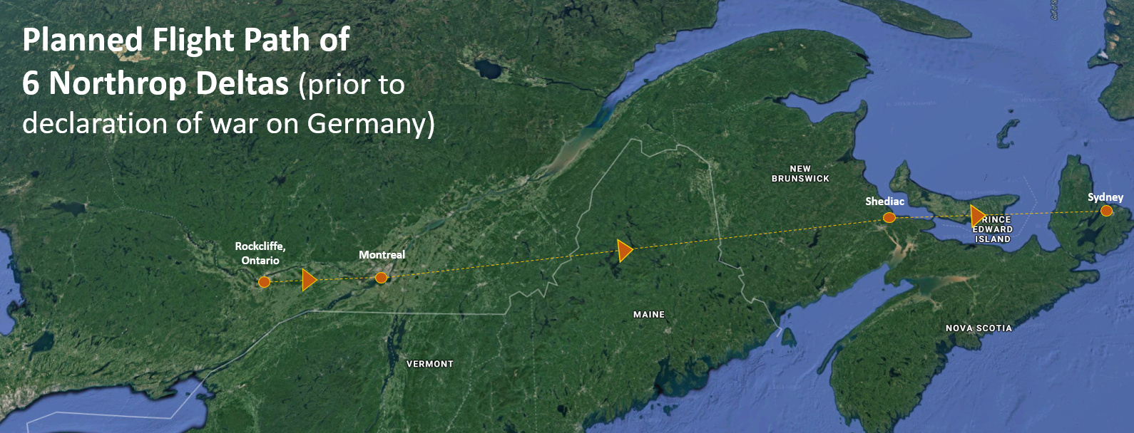 planned flight path pre war declaration