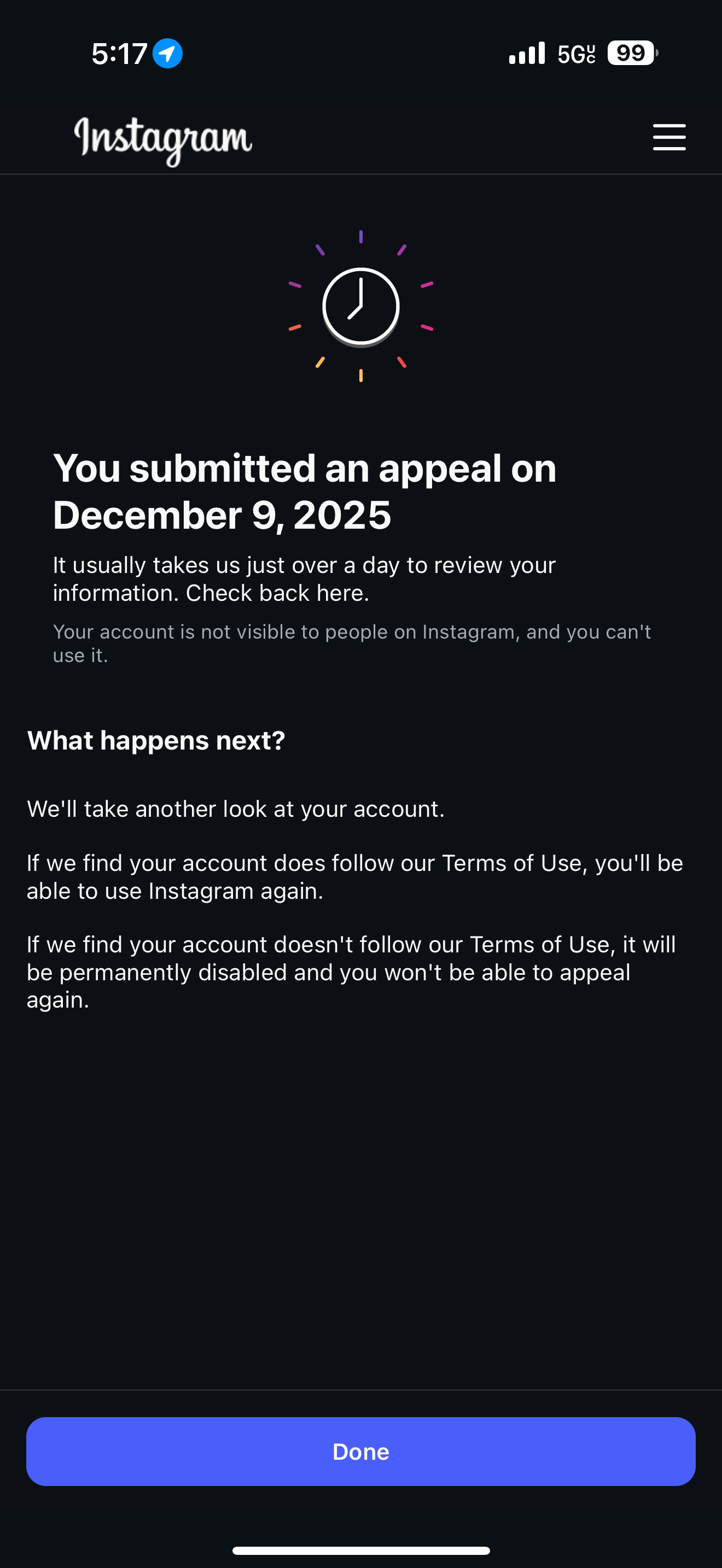 Proof We Submitted An Appeal To Instagram - Catholic Connect