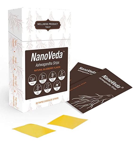 NanoVeda Ashwagandha Oral Strips Help Relieve Stress and Anxiety.