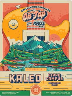 Official Poster for the 2024 ‘On Tap’ Concert Series by Breckenridge Brewery in collaboration with KCBO