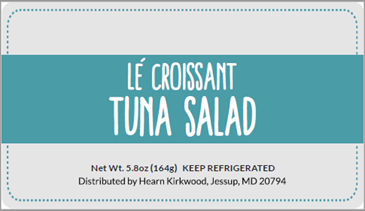 Packaging Label of Recalled Items